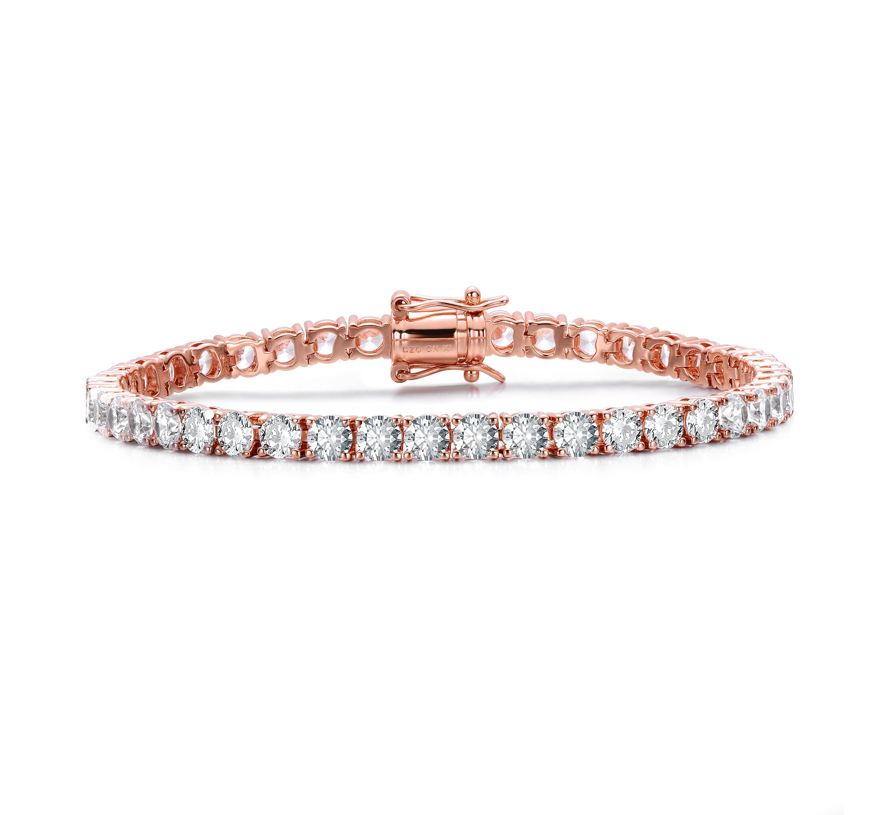 Lab Created Cubic Zirconia 4mm magnetic lock Tennis Bracelet