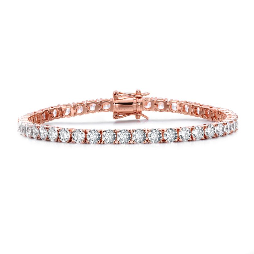 Lab Created Cubic Zirconia 4mm magnetic lock Tennis Bracelet