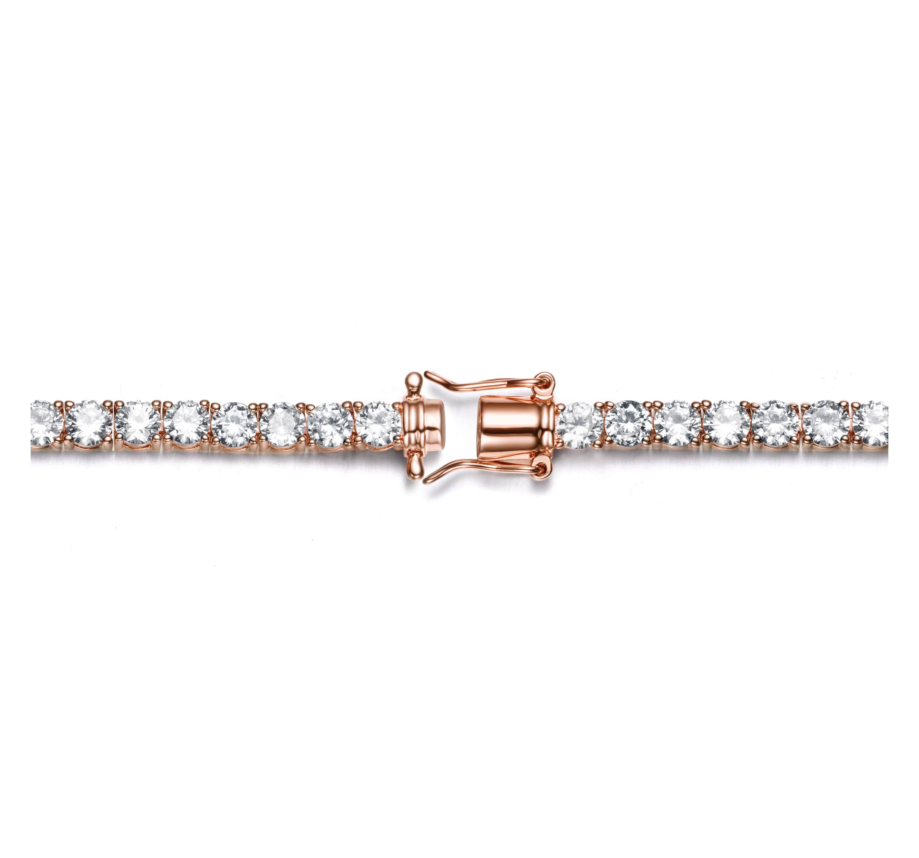 Lab Created Cubic Zirconia 4mm magnetic lock Tennis Bracelet