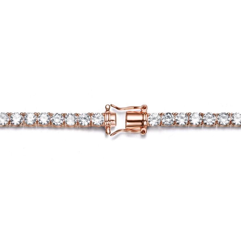 Lab Created Cubic Zirconia 4mm magnetic lock Tennis Bracelet
