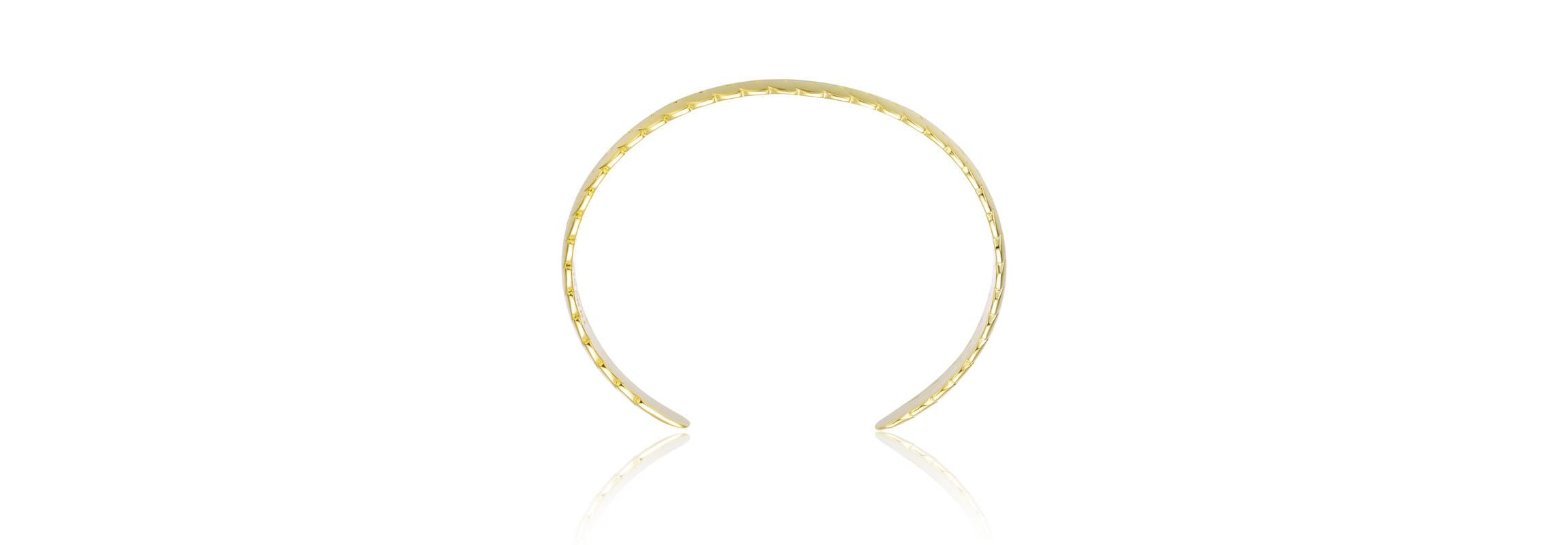 Lab Created 14K Gold Plated Leaf Cuff Bracelet