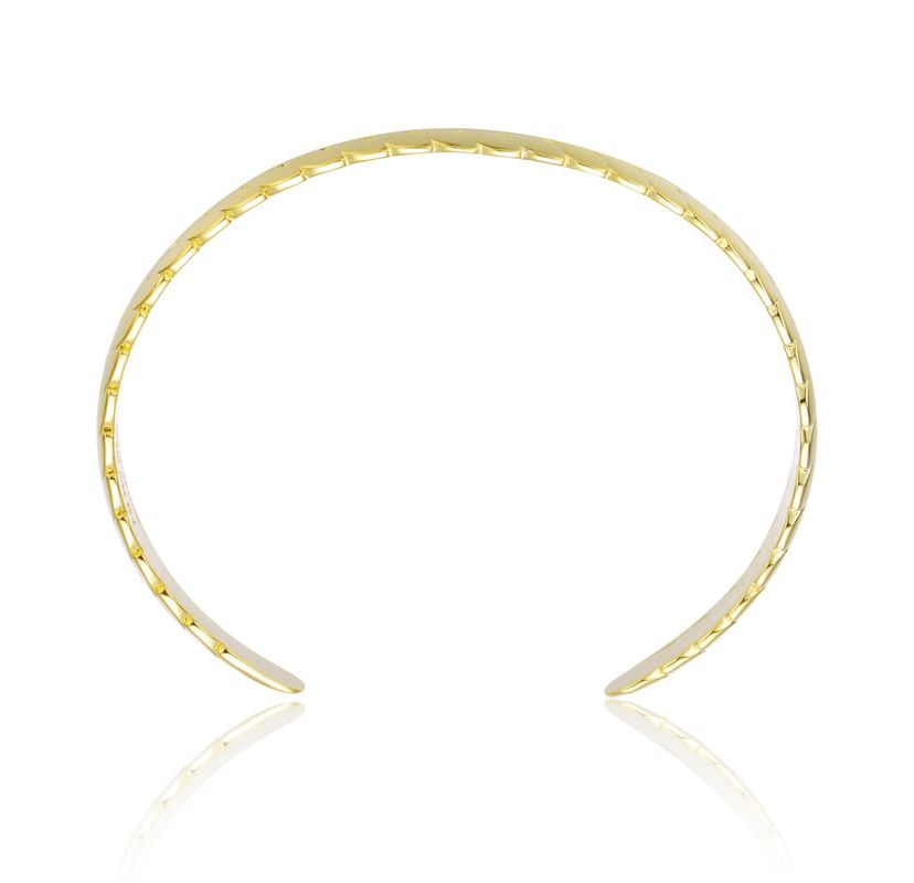 Lab Created 14K Gold Plated Leaf Cuff Bracelet