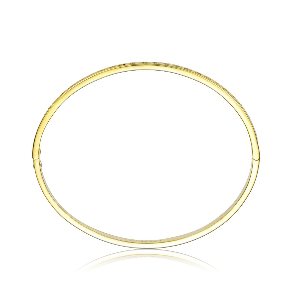Lab Created 14K Gold Plated Cubic Zirconia Bangle Bracelet