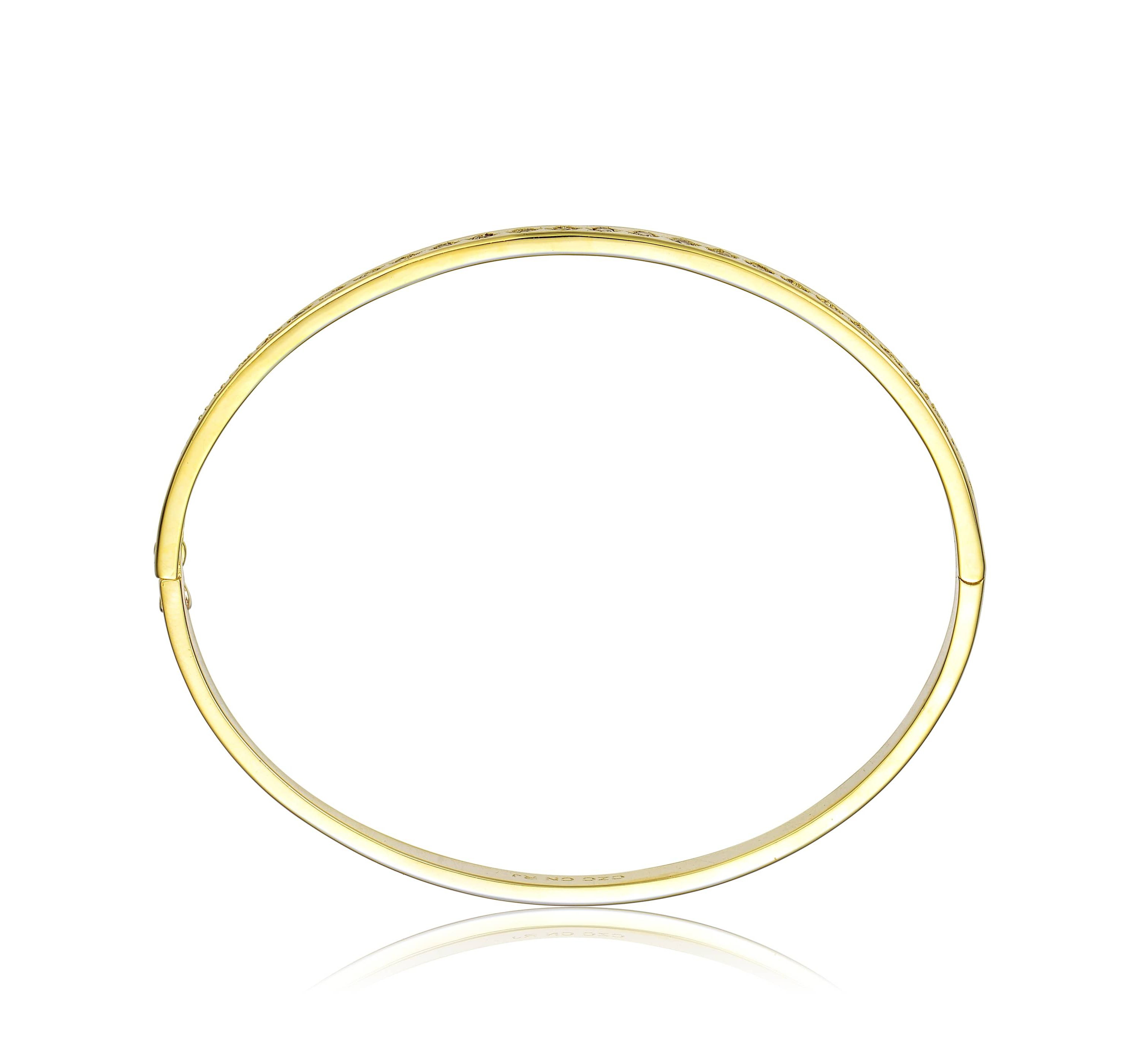 Lab Created 14K Gold Plated Cubic Zirconia Bangle Bracelet