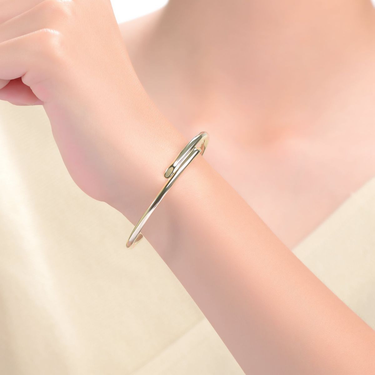 Lab Created 14K Gold Plated Bypass Cuff Bracelet