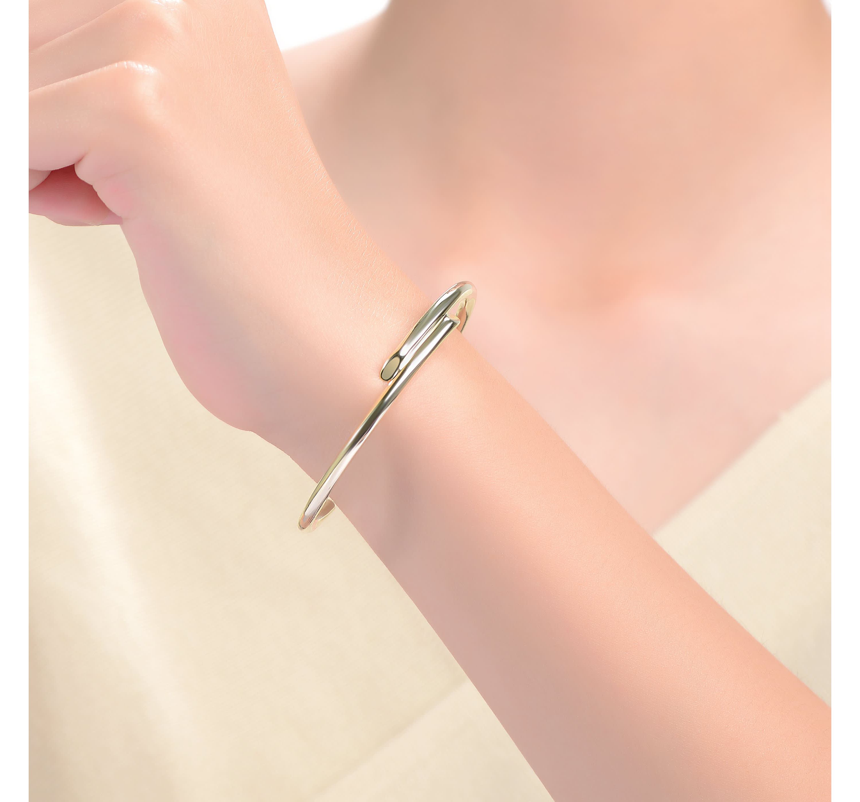 Lab Created 14K Gold Plated Bypass Cuff Bracelet