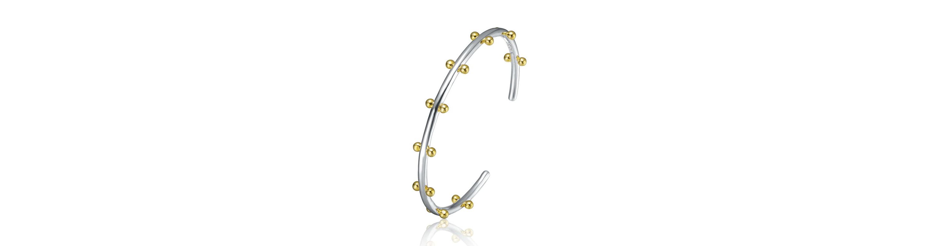 Lab Created Rhodium and 14K Gold Plated Cuff Bracelet
