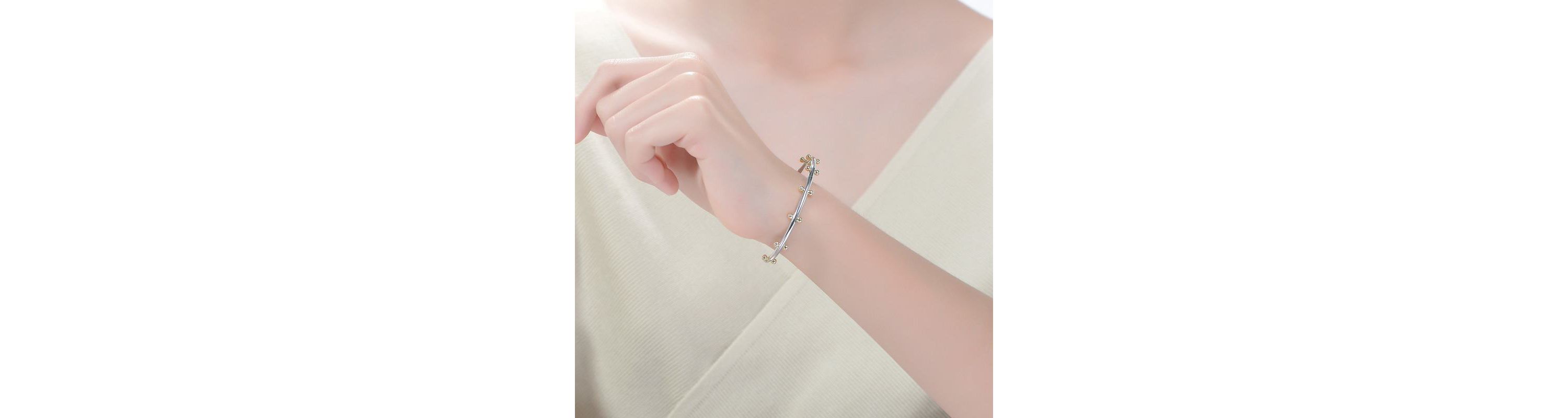 Lab Created Rhodium and 14K Gold Plated Cuff Bracelet