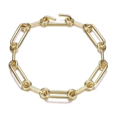 Rozzato Lab Created Radiant 14K Gold-Plated Link Chain Bracelet