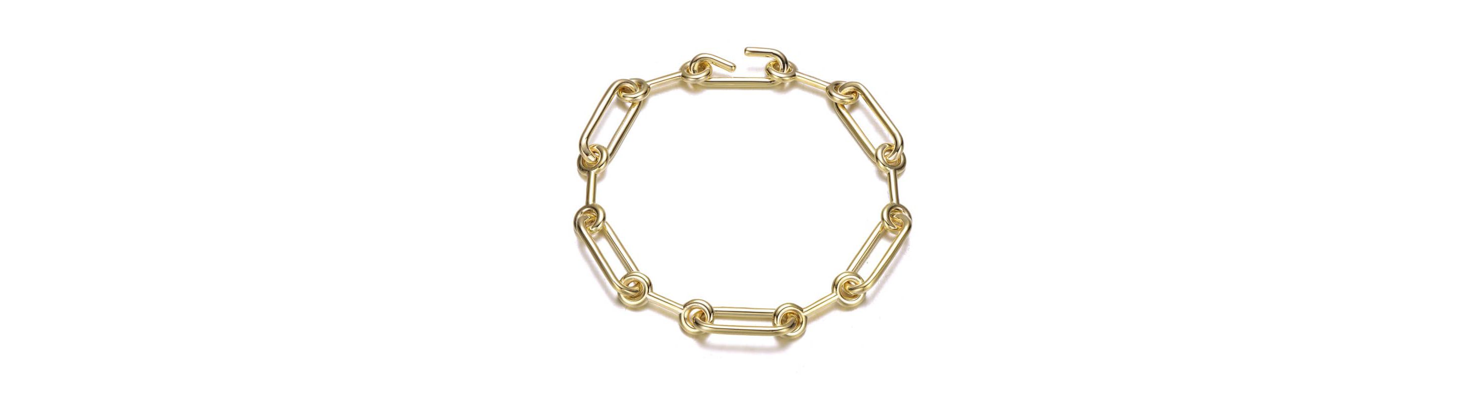 Lab Created Radiant 14K Gold-Plated Link Chain Bracelet
