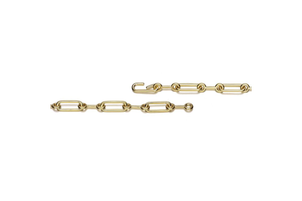 Lab Created Radiant 14K Gold-Plated Link Chain Bracelet