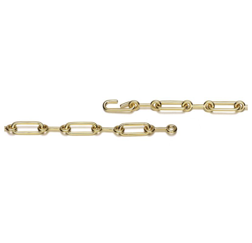 Lab Created Radiant 14K Gold-Plated Link Chain Bracelet