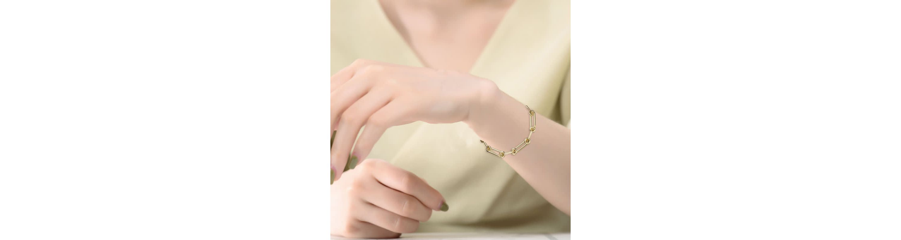Lab Created Radiant 14K Gold-Plated Link Chain Bracelet