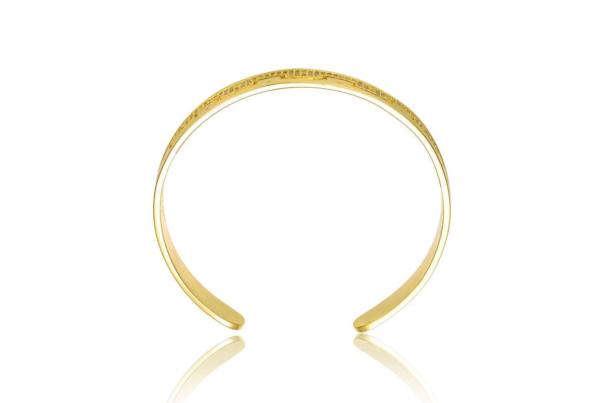 Lab Created Gold Plated with Cubic Zirconias Cuff Bracelet