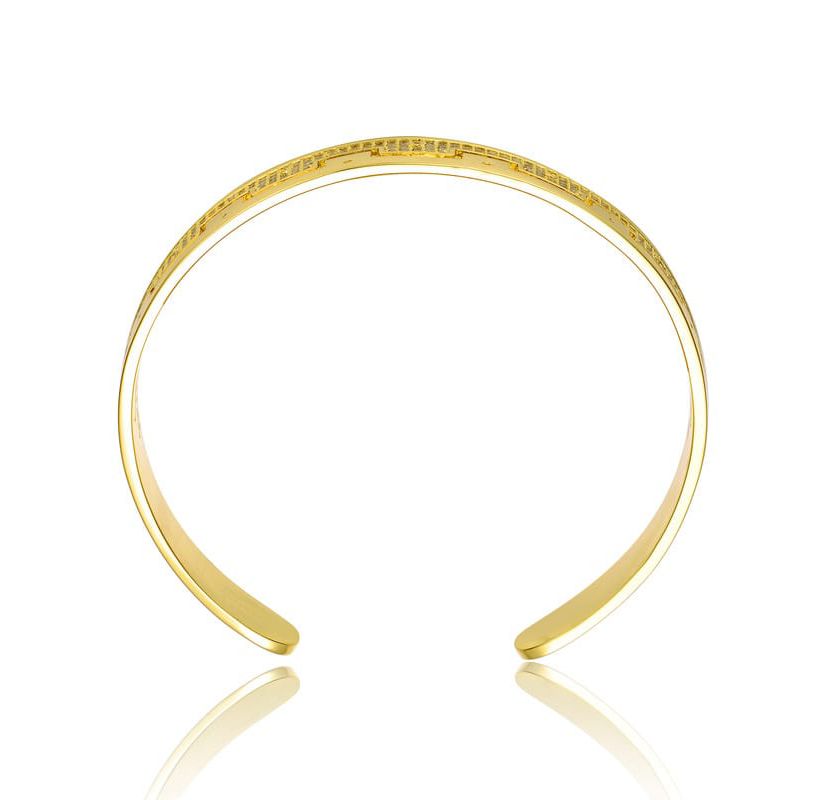Lab Created Gold Plated with Cubic Zirconias Cuff Bracelet