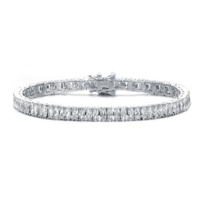 Rozzato Lab Created Rhodium Plated with Cubic Zirconias Tennis Bracelet