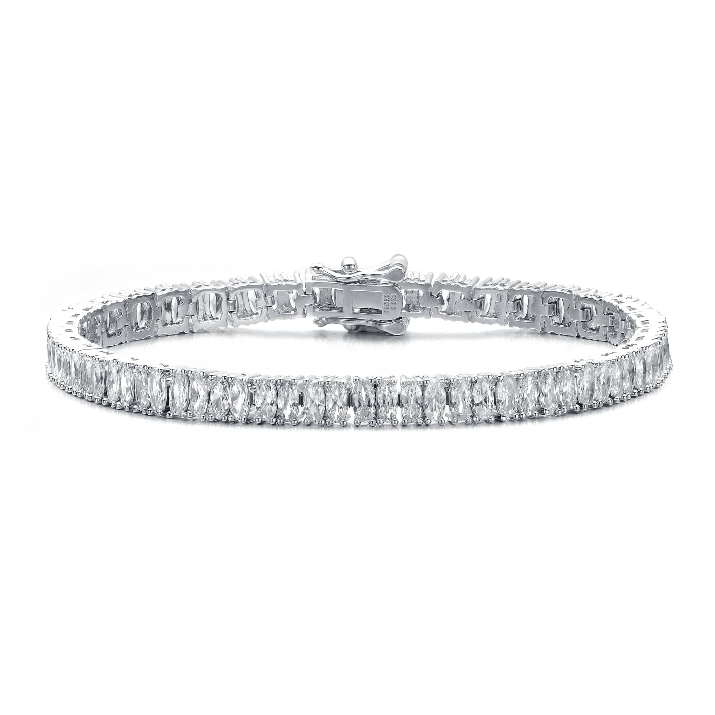 Lab Created Rhodium Plated with Cubic Zirconias Tennis Bracelet