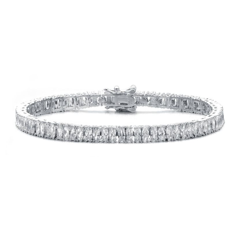 Lab Created Rhodium Plated with Cubic Zirconias Tennis Bracelet