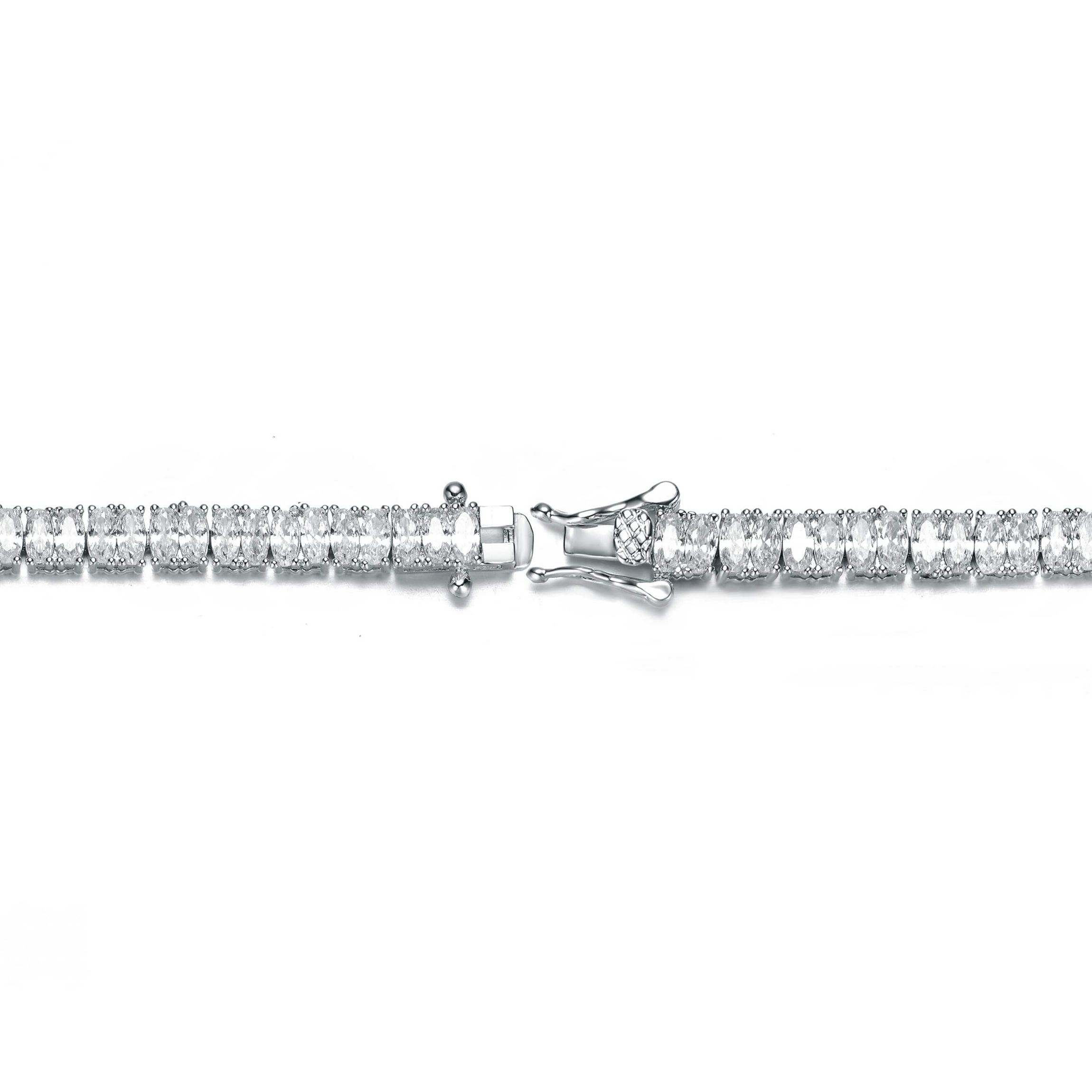 Lab Created Rhodium Plated with Cubic Zirconias Tennis Bracelet