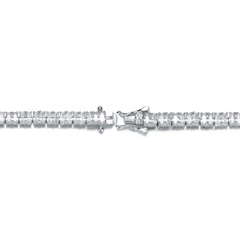 Lab Created Rhodium Plated with Cubic Zirconias Tennis Bracelet