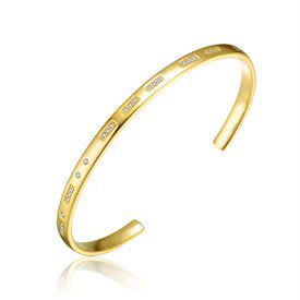 Rozzato Lab Created 14K Gold Plated Cubic Zirconia Cuff Bracelet