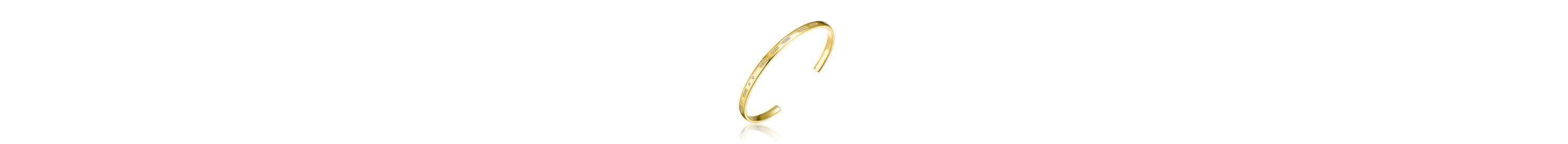 Lab Created 14K Gold Plated Cubic Zirconia Cuff Bracelet