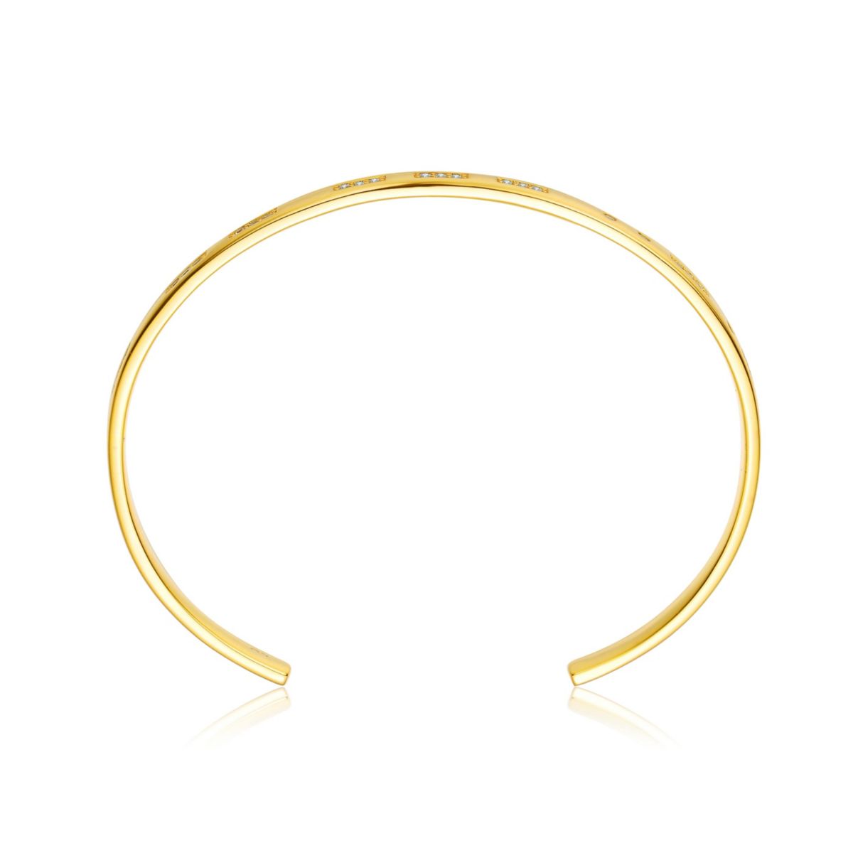 Lab Created 14K Gold Plated Cubic Zirconia Cuff Bracelet