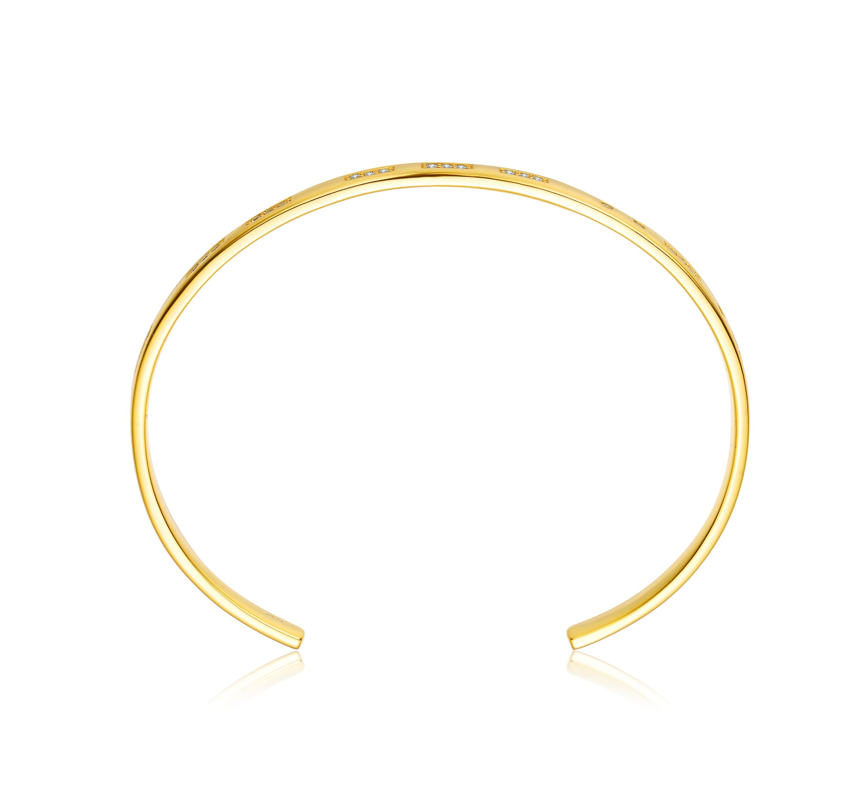 Lab Created 14K Gold Plated Cubic Zirconia Cuff Bracelet