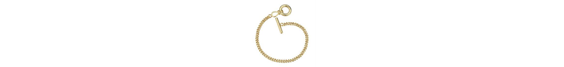 Lab Created 14K Gold Plated Cubic Zirconia Chain Bracelet