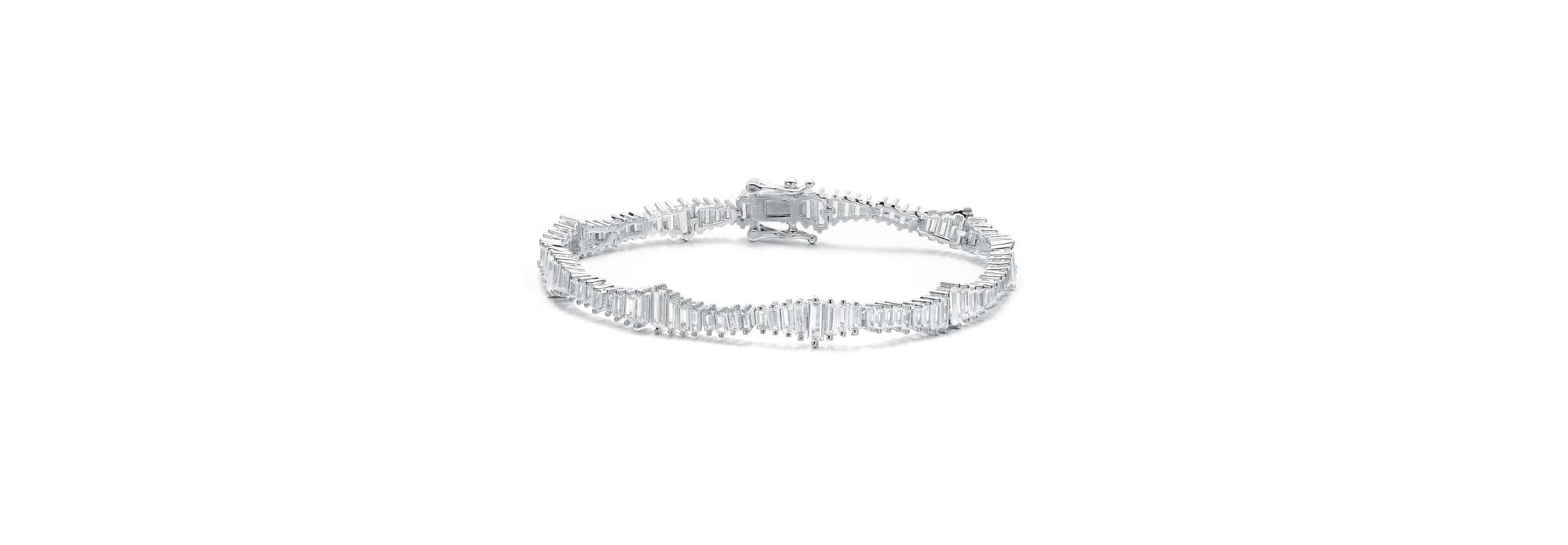 Lab Created Rhodium Plated Clear Cubic Zirconia Tennis Bracelet