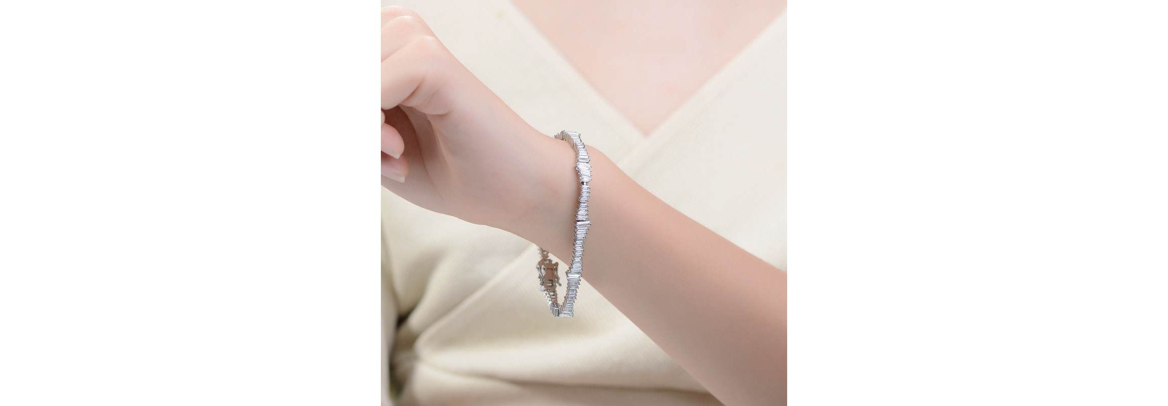 Lab Created Rhodium Plated Clear Cubic Zirconia Tennis Bracelet