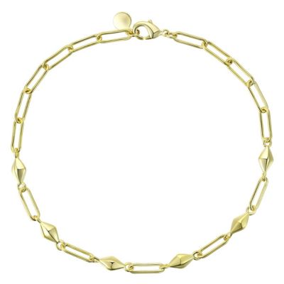 Rozzato Lab Created Sophisticated 14K Gold Plated Paperclip Link & Chain Bracelet