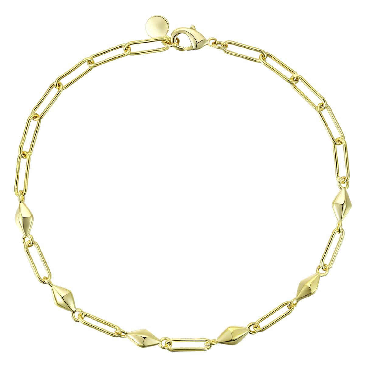 Lab Created Sophisticated 14K Gold Plated Paperclip Link & Chain Bracelet