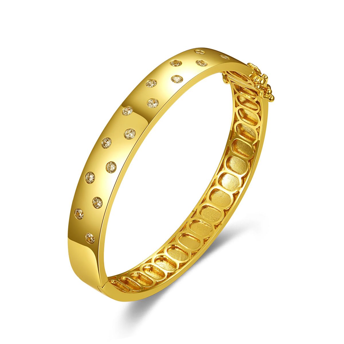 Lab Created 14k Yellow Gold Plated with Cubic Zirconia Starry Sky Bangle Bracelet