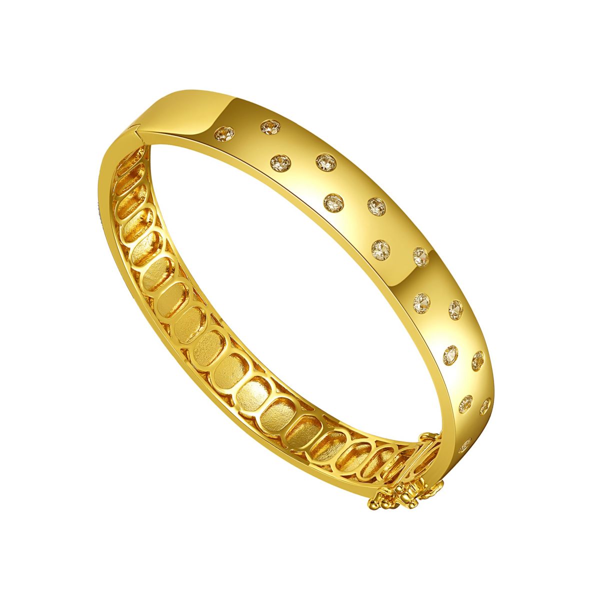 Lab Created 14k Yellow Gold Plated with Cubic Zirconia Starry Sky Bangle Bracelet