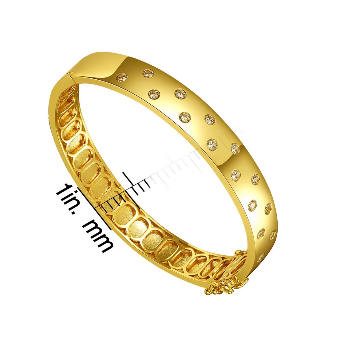 Lab Created 14k Yellow Gold Plated with Cubic Zirconia Starry Sky Bangle Bracelet