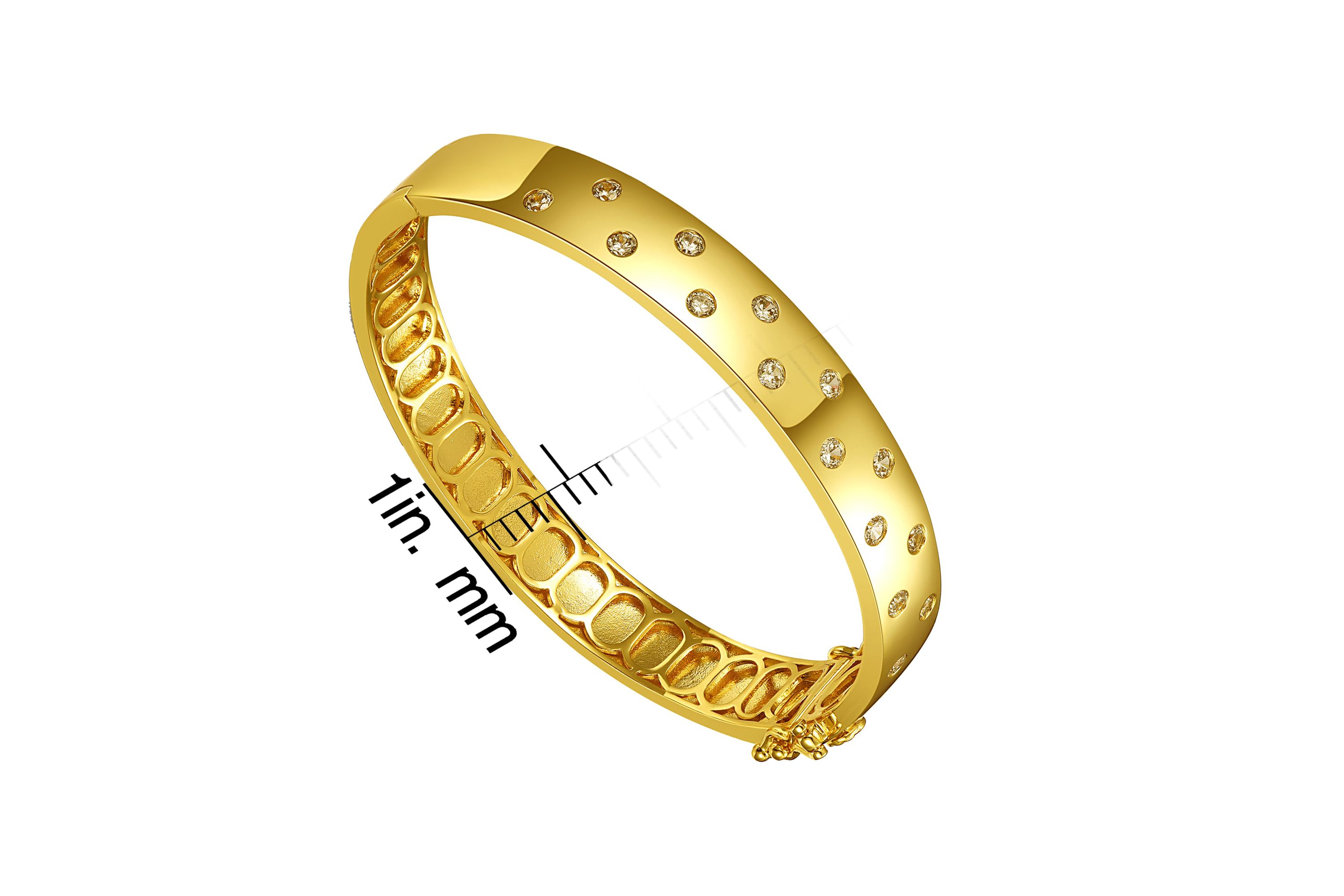 Lab Created 14k Yellow Gold Plated with Cubic Zirconia Starry Sky Bangle Bracelet