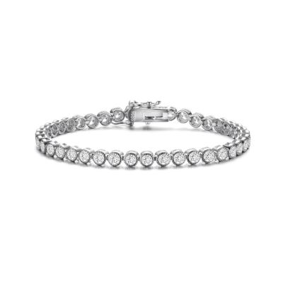 Rozzato Lab Created White Gold Plated Cubic Zirconia Tennis Bracelet