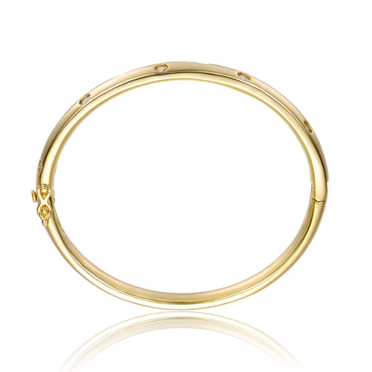 Lab Created 14K Gold Plated Starry Galaxy Cubic Zirconia Bangle Bracelet