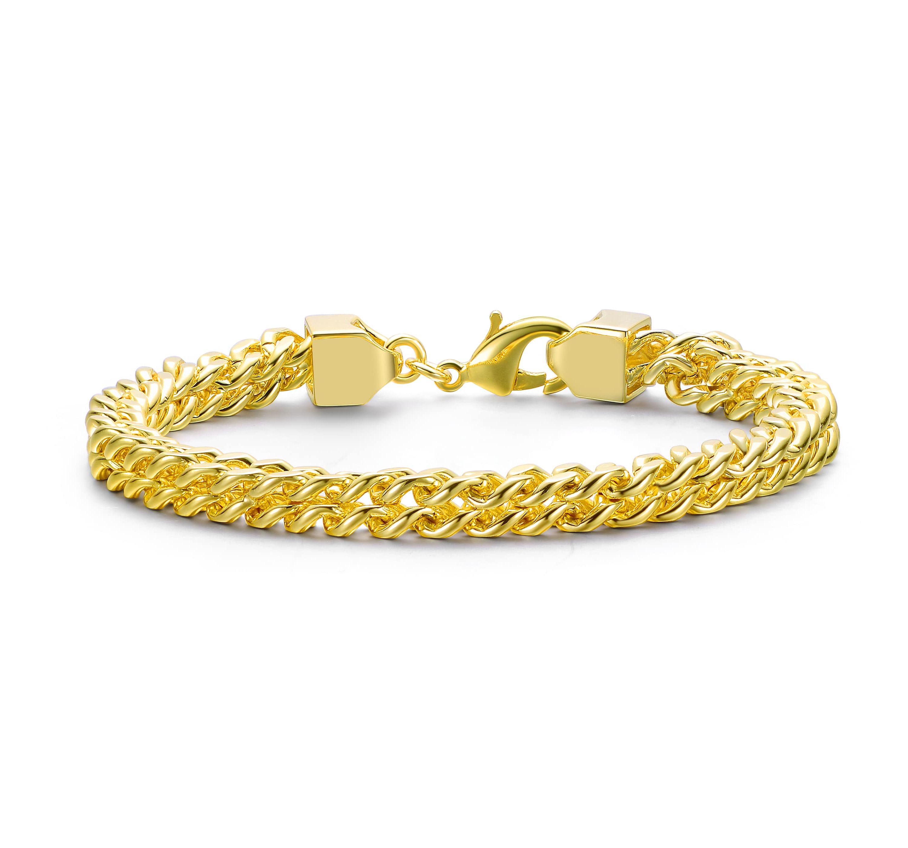 Lab Created 14K Gold Plated Mesh Link Bracelet