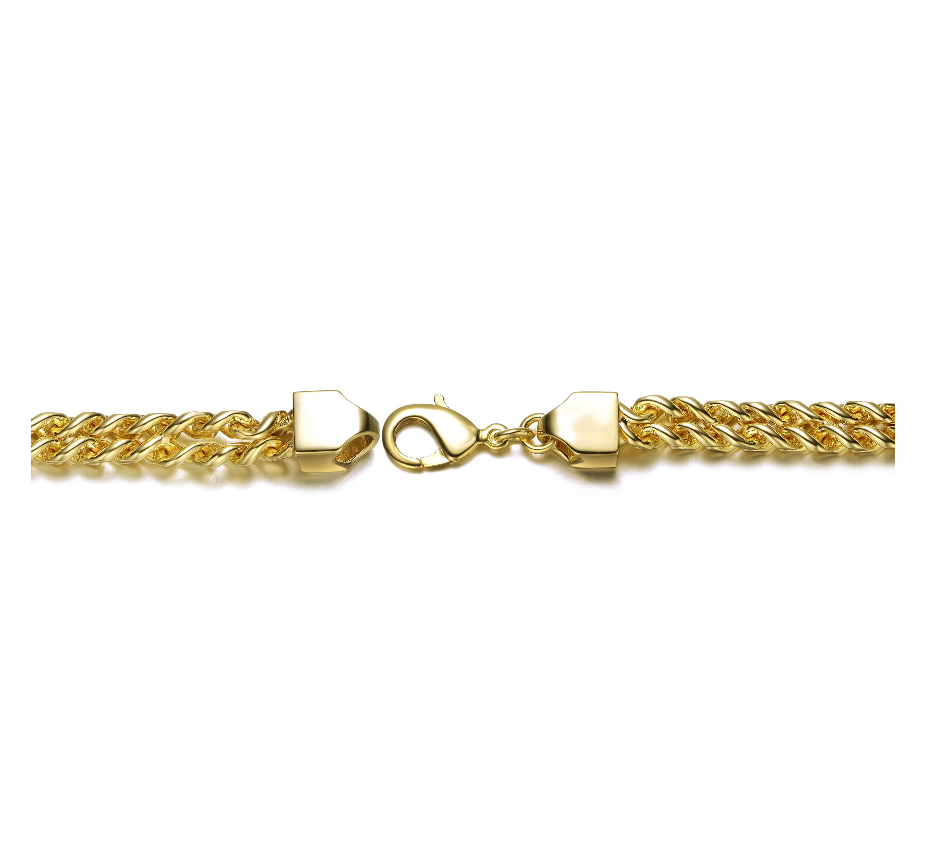 Lab Created 14K Gold Plated Mesh Link Bracelet