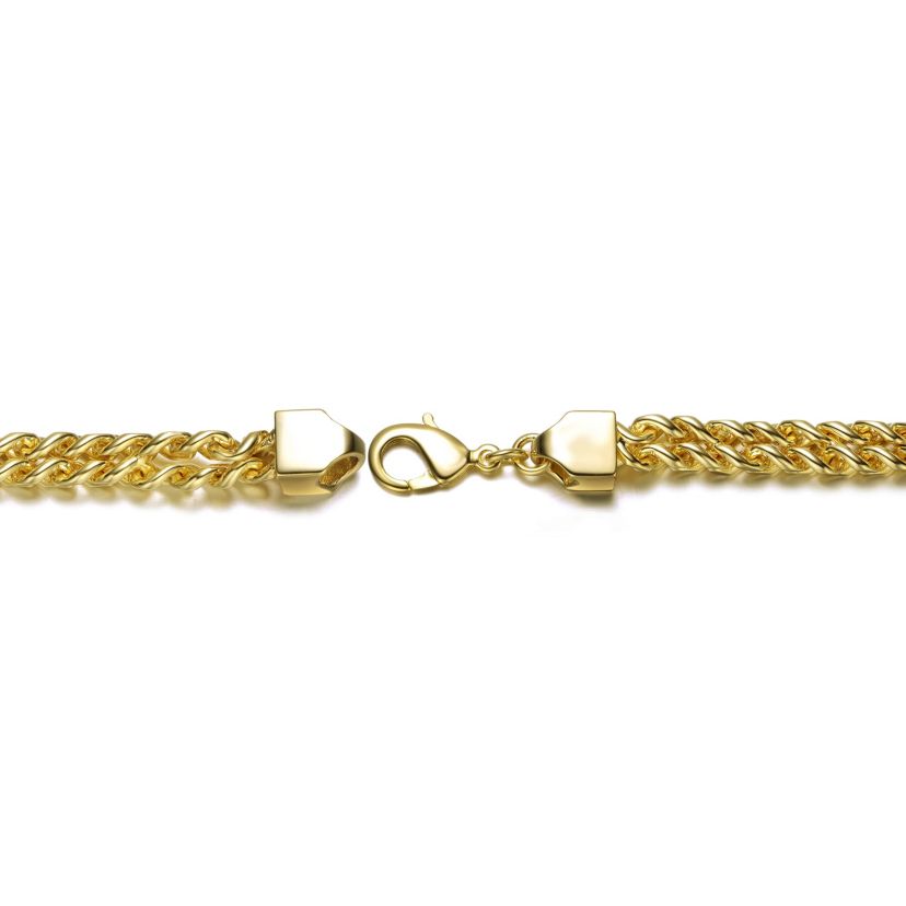 Lab Created 14K Gold Plated Mesh Link Bracelet