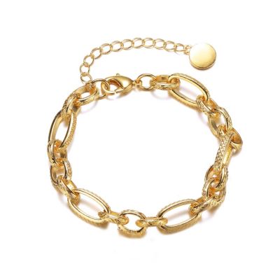 Rozzato Lab Created Teens 14K Gold Plated With Pearl Link & Chain Bracelet
