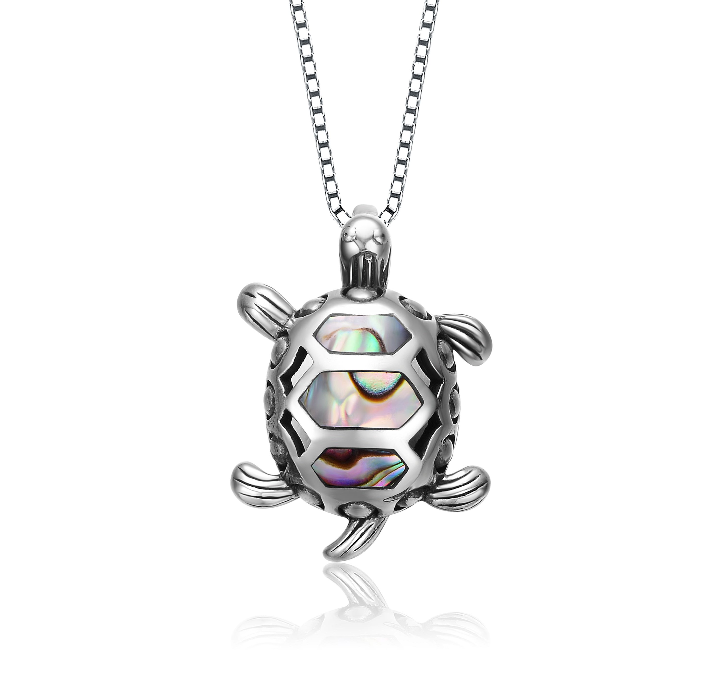Lab Created Sterling Silver White Gold Plated Abalone Hoop Pendant Necklace