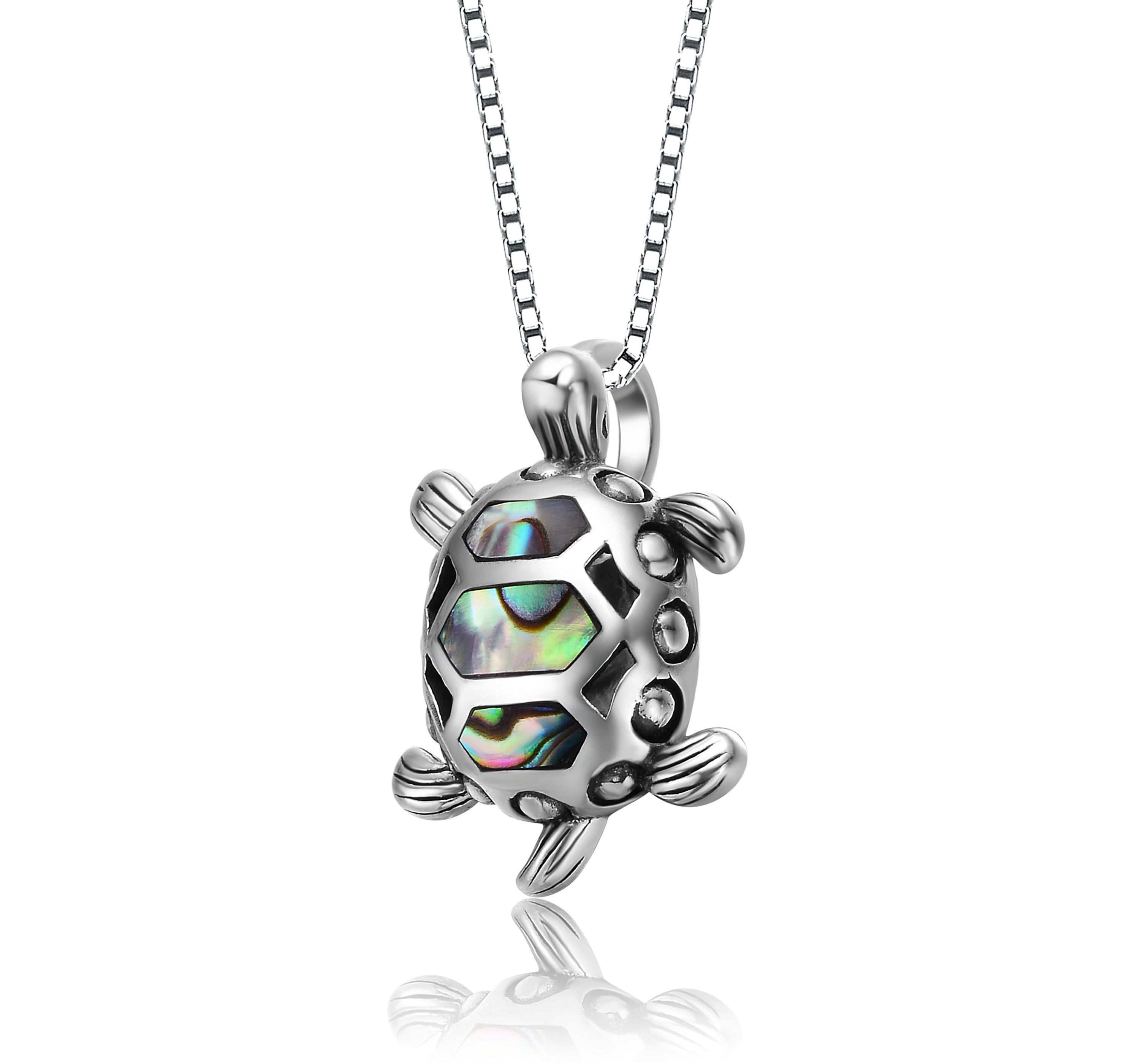 Lab Created Sterling Silver White Gold Plated Abalone Hoop Pendant Necklace