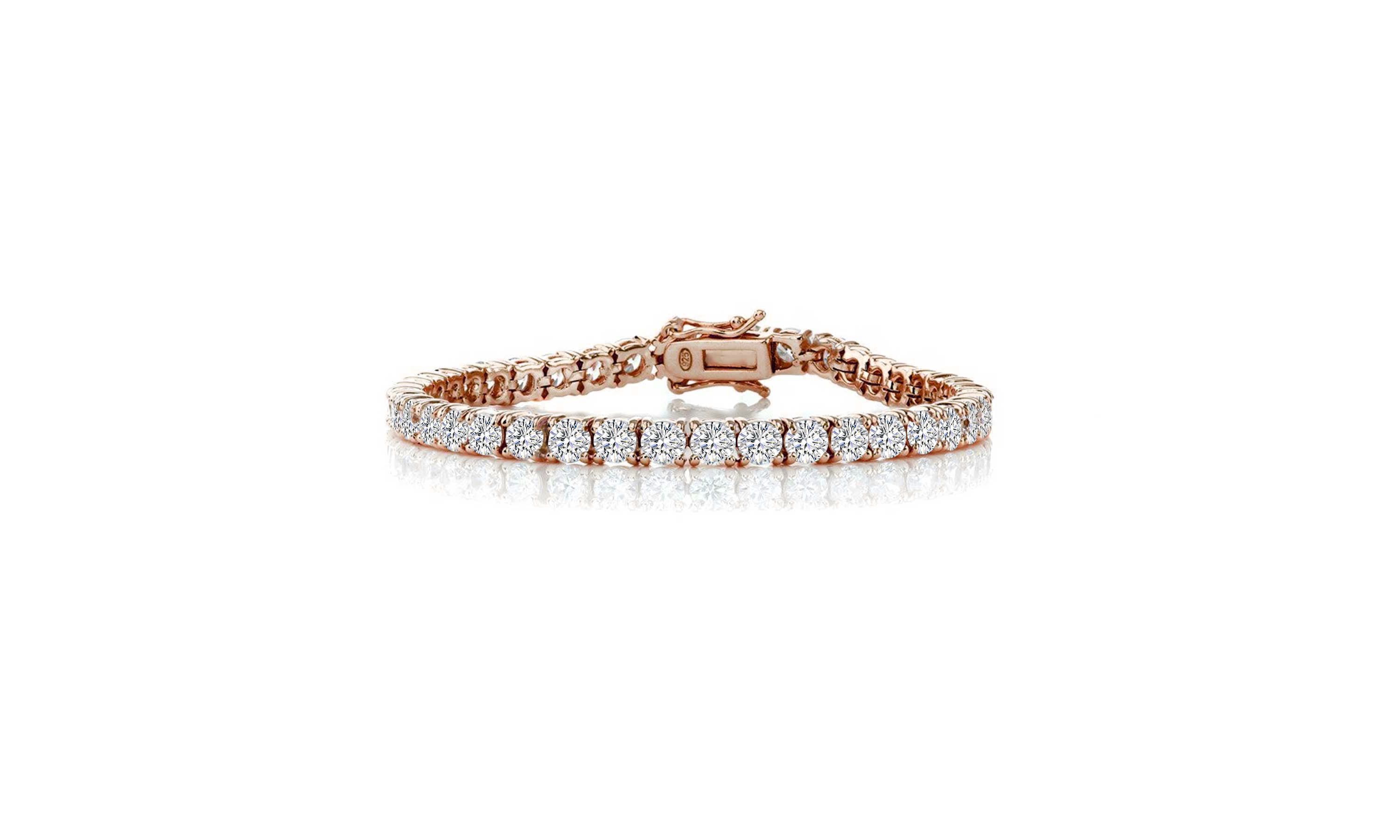 Lab Created Exquisite 4MM Cubic Zirconia Tennis Bracelet