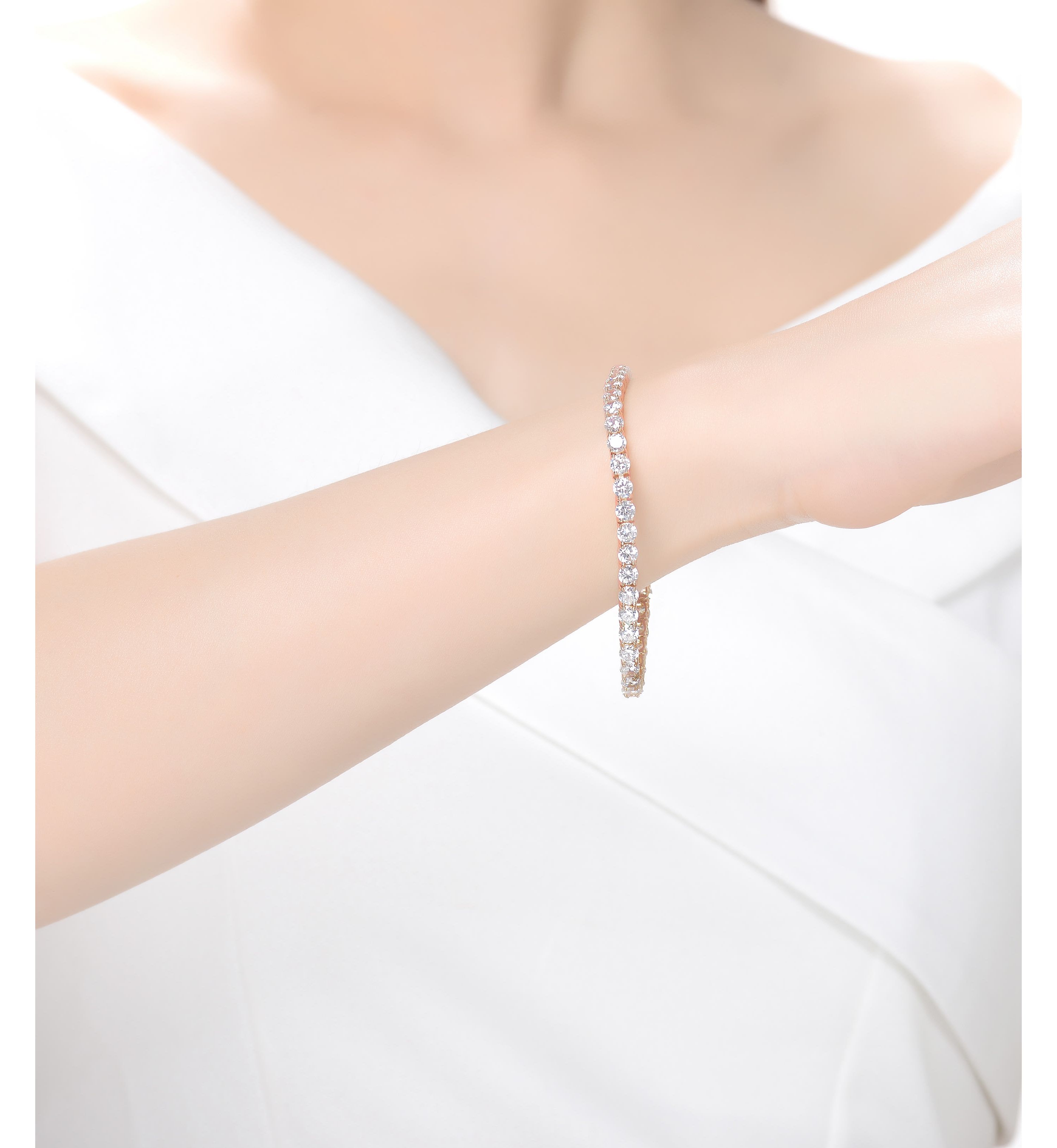 Lab Created Exquisite 4MM Cubic Zirconia Tennis Bracelet