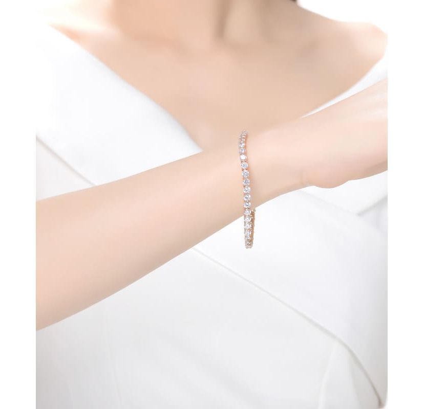 Lab Created Exquisite 4MM Cubic Zirconia Tennis Bracelet