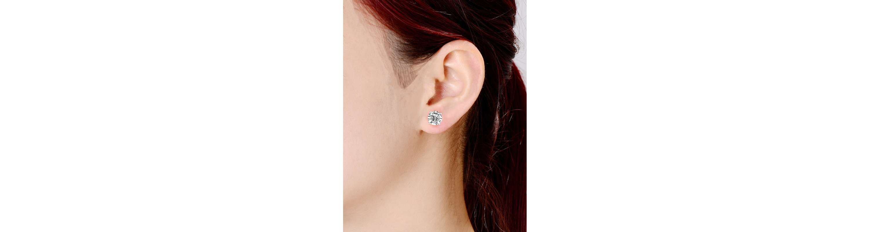 Lab Created Classic White Gold Plated with 7MM Cubic Zirconia Stud Earrings.