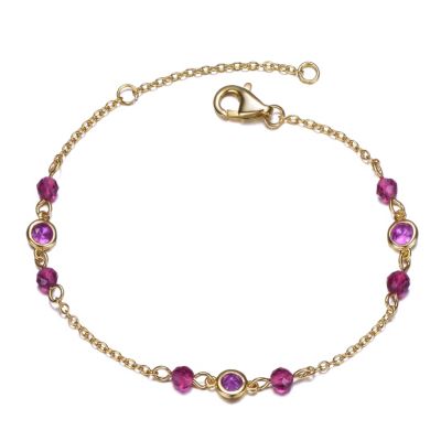 Rozzato Lab Created Sterling Silver 14K Gold Plated Bracelet with Sparkling Cubic Zirconia for Toddler/Kids